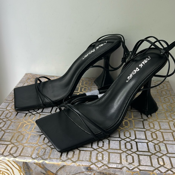 NEW Dolls Kill Public Desire Square Toe Lace Up Heels Women's size 7 - Picture 2 of 8